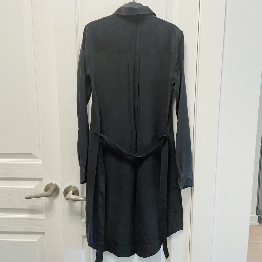 NWOT JOE FRESH Black Silk Long Sleeve Dress - Picture 4 of 6
